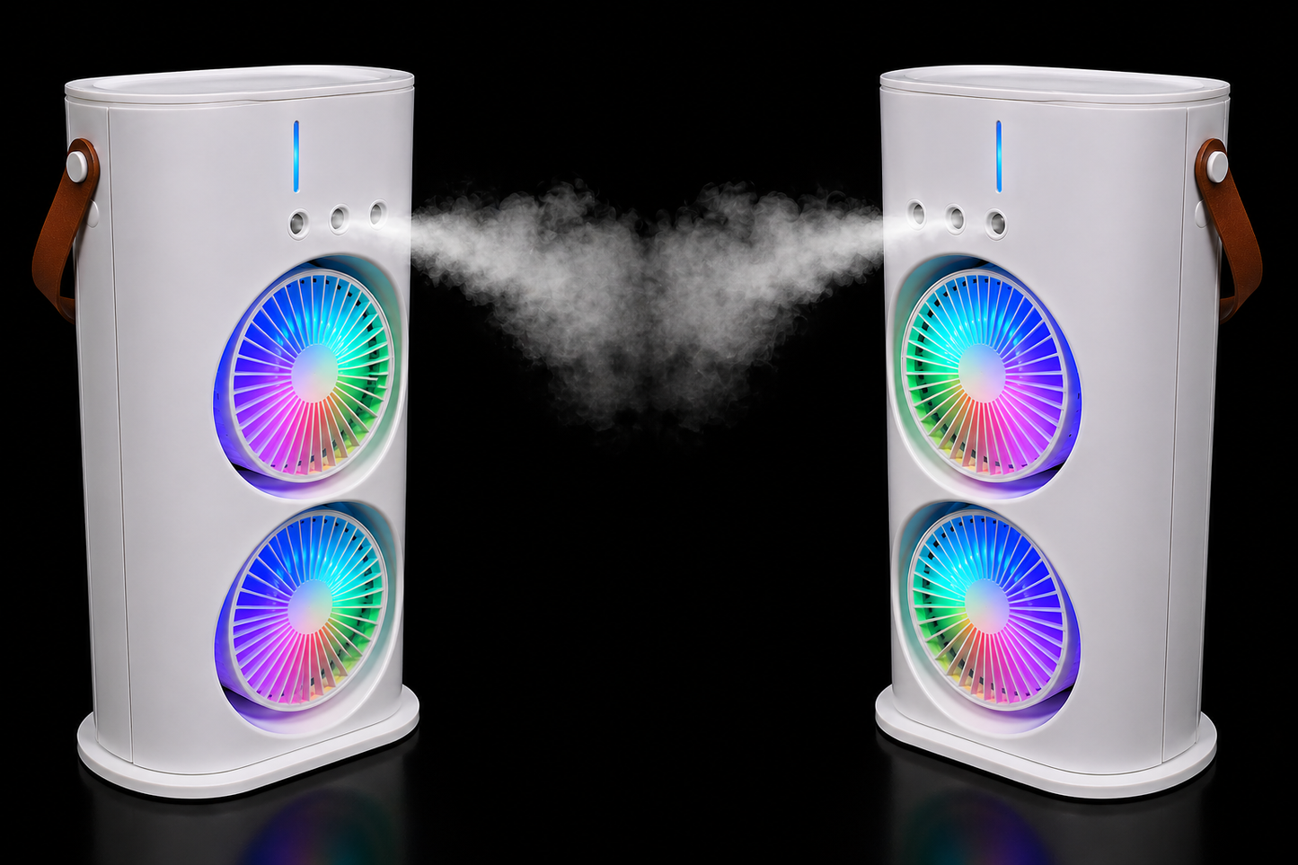 Dual Fan Air Cooler with Mist & RGB Light