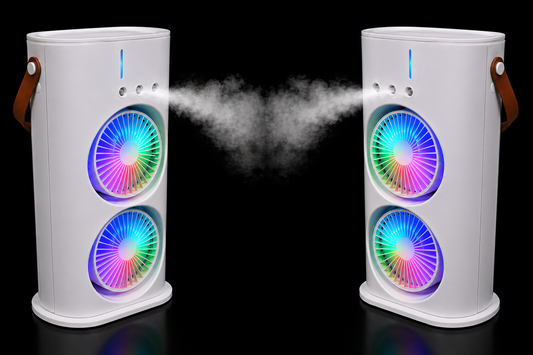 Dual Fan Air Cooler with Mist & RGB Light
