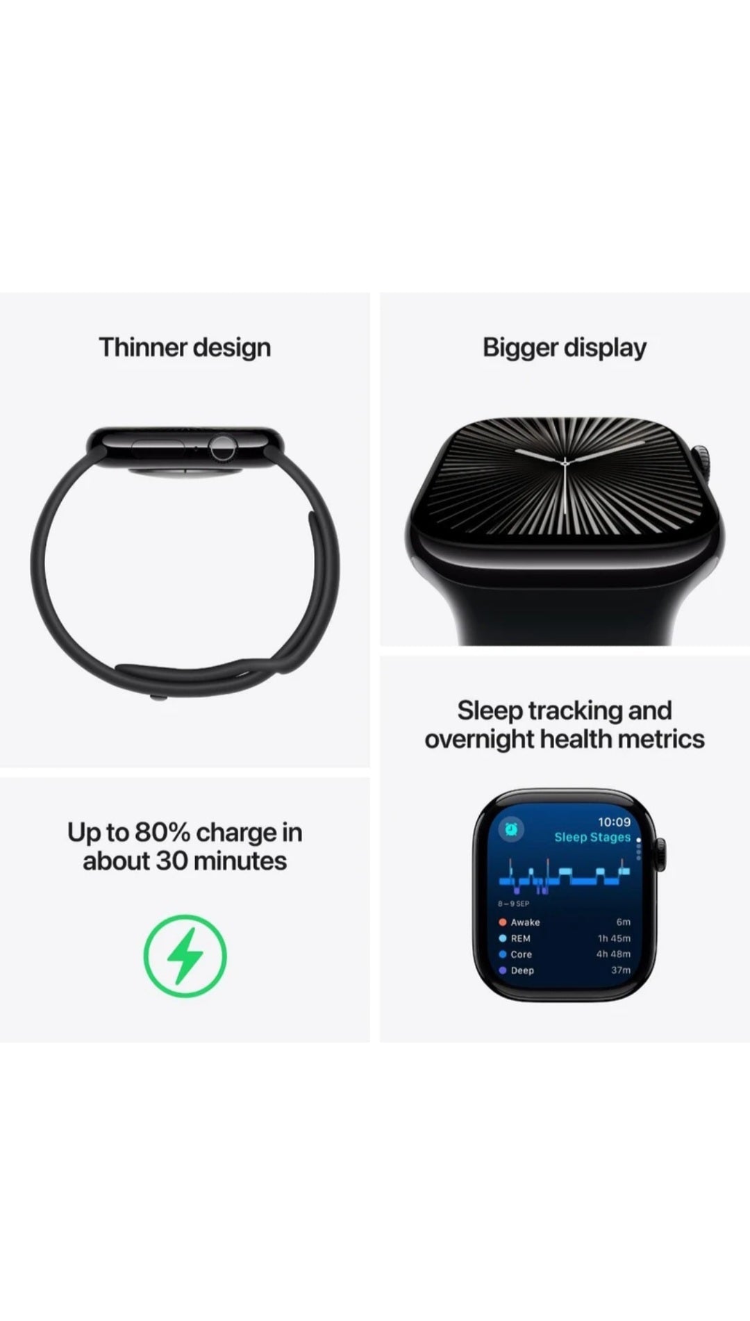 Apple Watch Series 10 GPS  42 mm silver Alminium with denim sport Band (Denim Strap Free Size)