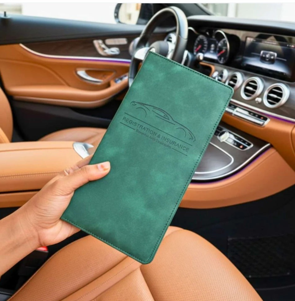 Leather Unique Car Registration and Documents Holder