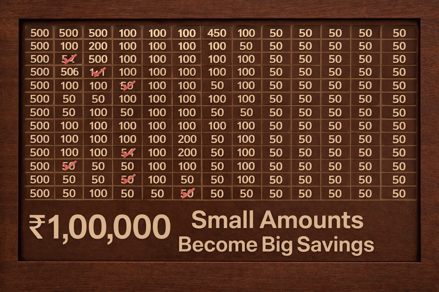 Wooden Money Saving Challenge Box