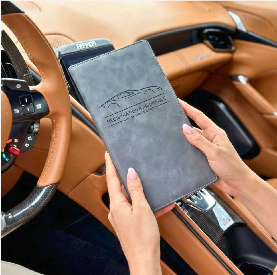 Leather Unique Car Registration and Documents Holder